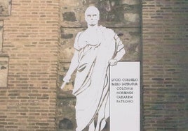 Diseño del conjunto escultórico de Lucio Cornelio Balbo propuesto por el Instituto de Estudios Heráldicos.