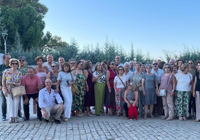 Miembros de la asociación el sábado pasado para ver 'Cleopatra' en el Teatro Romano de Mérida.