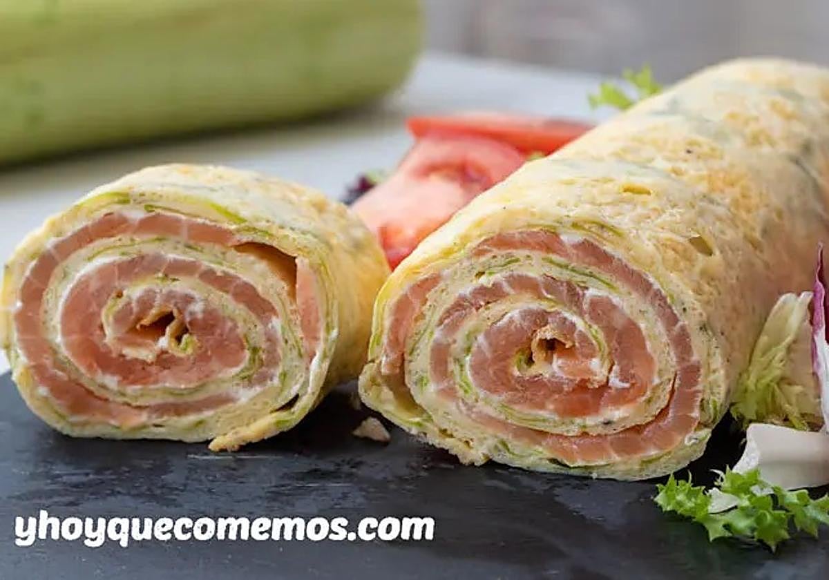 Brazo gitano relleno de salmón