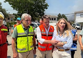 Los consejeros Ignacio Higuero y Abel Bautista, junto a la presidenta María Guardiola.