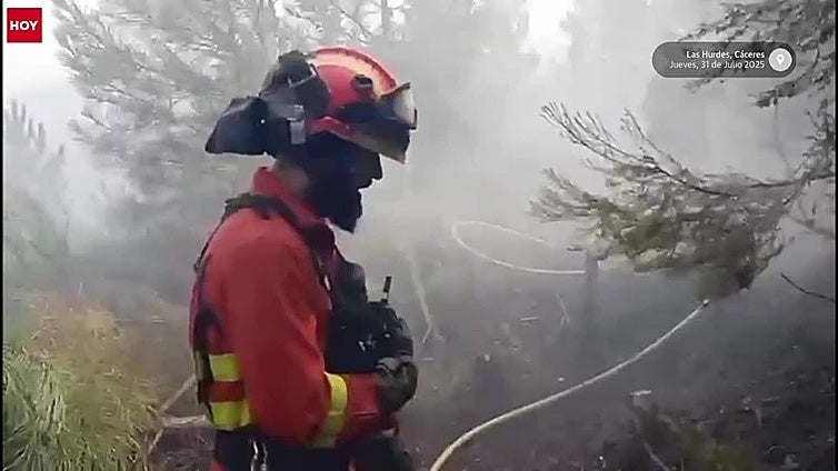 Así ha sido el trabajo conjunto de unidades de la UME y del Plan Infoex en el incendio de Las Hurdes