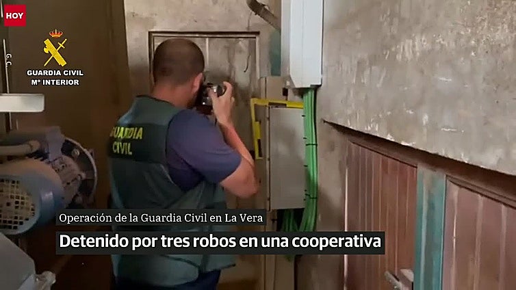 La Guardia Civil detiene a un hombre por tres robos en una cooperativa de La Vera