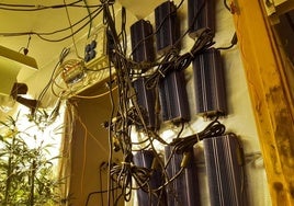 Enganches ilegales en una instalación eléctrica.