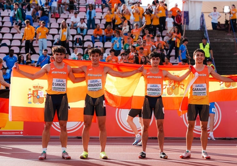 Descalificado el pacense Jorge Hernández con el 4x100 tras ganar el oro europeo