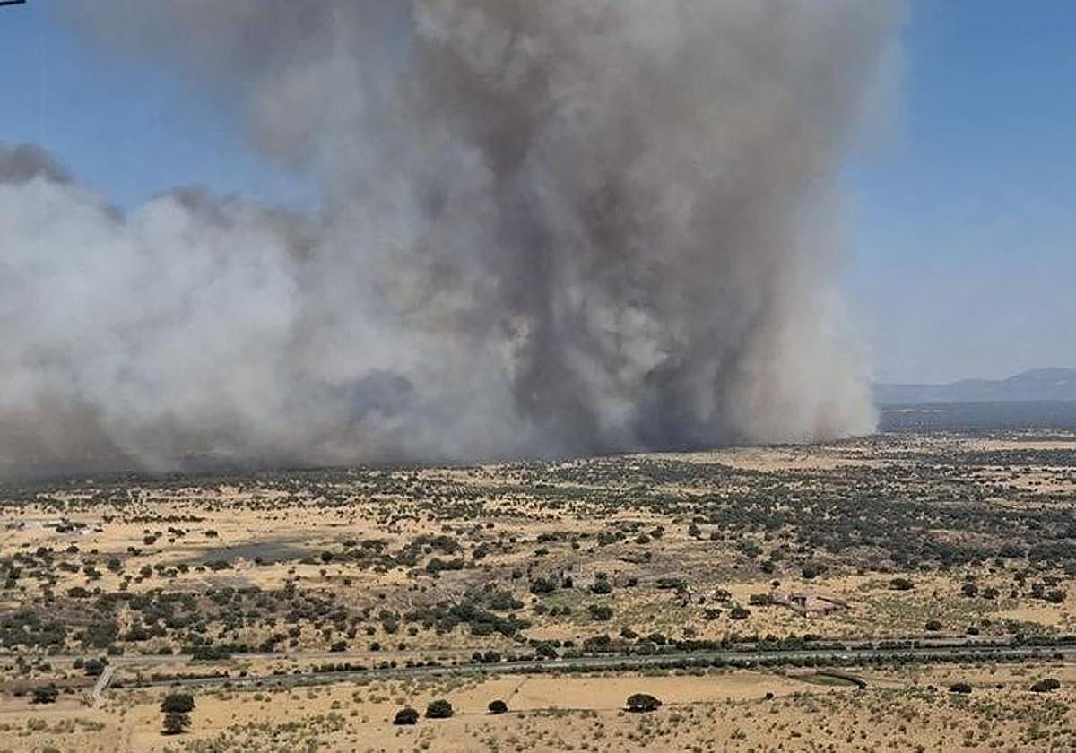 El incendio de Aldea del Cano ha calcinado 1.230 hectáreas esta semana.