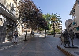 La plaza de la Concepción de Cáceres, este jueves por la mañana.