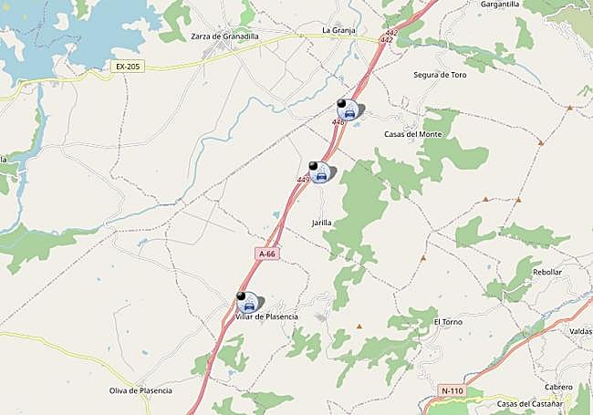 Localización del incendio.