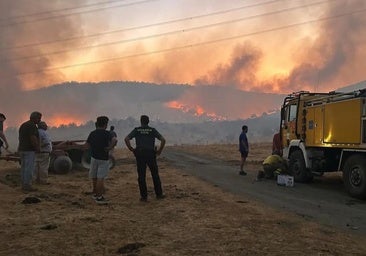 El incendio de Burguillos del Cerro quema 1.000 hectáreas y sigue activo