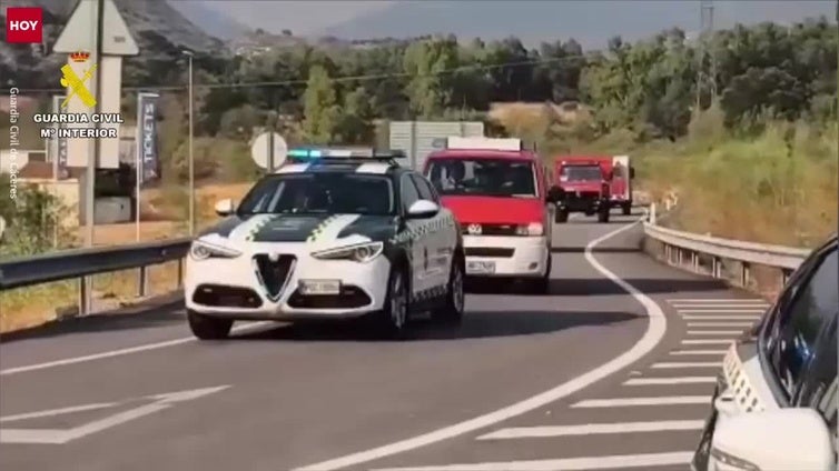 Los bomberos alemanes ya están en Extremadura para trabajar en el incendio de Jarilla