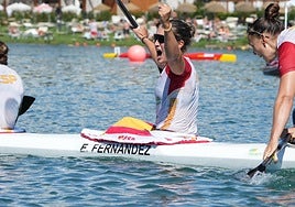 Estefanía Fernández tras proclamarse campeona del mundo.