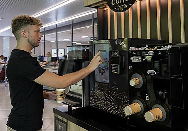 Una de las máquinas de café recién molido de Mercadona