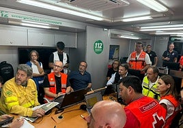 Reunión del CECOPI durante el incendio de Jarilla.