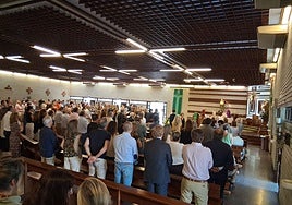 Parroquia de San José esta mañana durante la misa en su memoria.