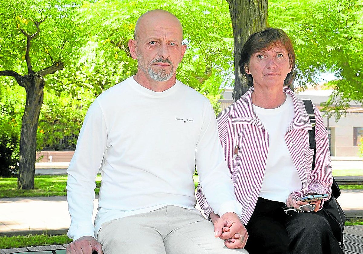 Los refugiados ucranianos Mamuka y Neonila Postoiuk en Mérida.