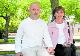 Los refugiados ucranianos Mamuka y Neonila Postoiuk en Mérida.