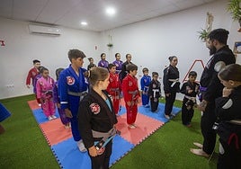 Foto del pasado verano de la escuela de Jiu-jitsu del gimnasio Atenea.