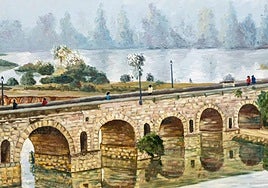 Una de las obras de la muestra colectiva 'Badajoz, la ciudad retratada'.