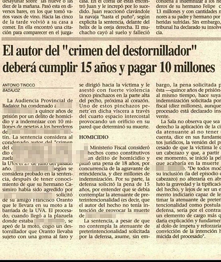 Imagen secundaria 2 - El crimen del destornillador de Badajoz que acabó en Barcelona