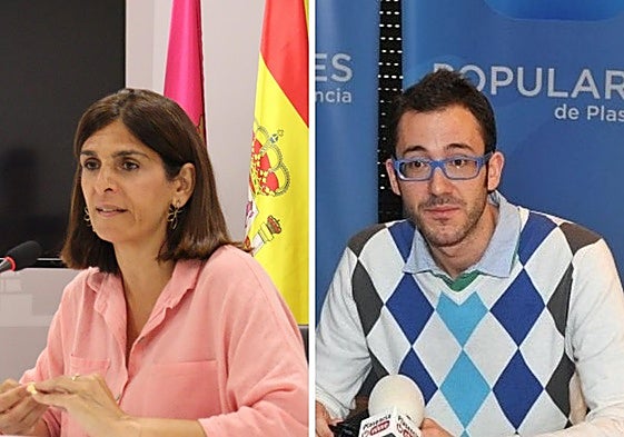 La edil Belinda Martín y Luis Domingo Díaz, director de Recuersos Humanos del área de salud de Plasencia.