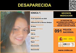 Cartel difundido por el Centro Nacional de Desaparecidos.