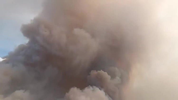 Incendio forestal en Valverde de la Vera