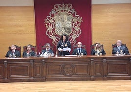La presidenta del TSJEx, María Félix Tena, en su discurso del acto de apertura del año judicial.