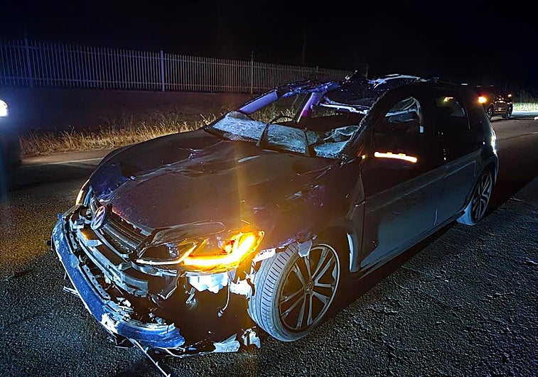 Estado en el que ha quedado el vehículo tras chocar contra el caballo.