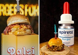 Imágenes de algunas de las hamburguesas que sirven en MonkeyFood