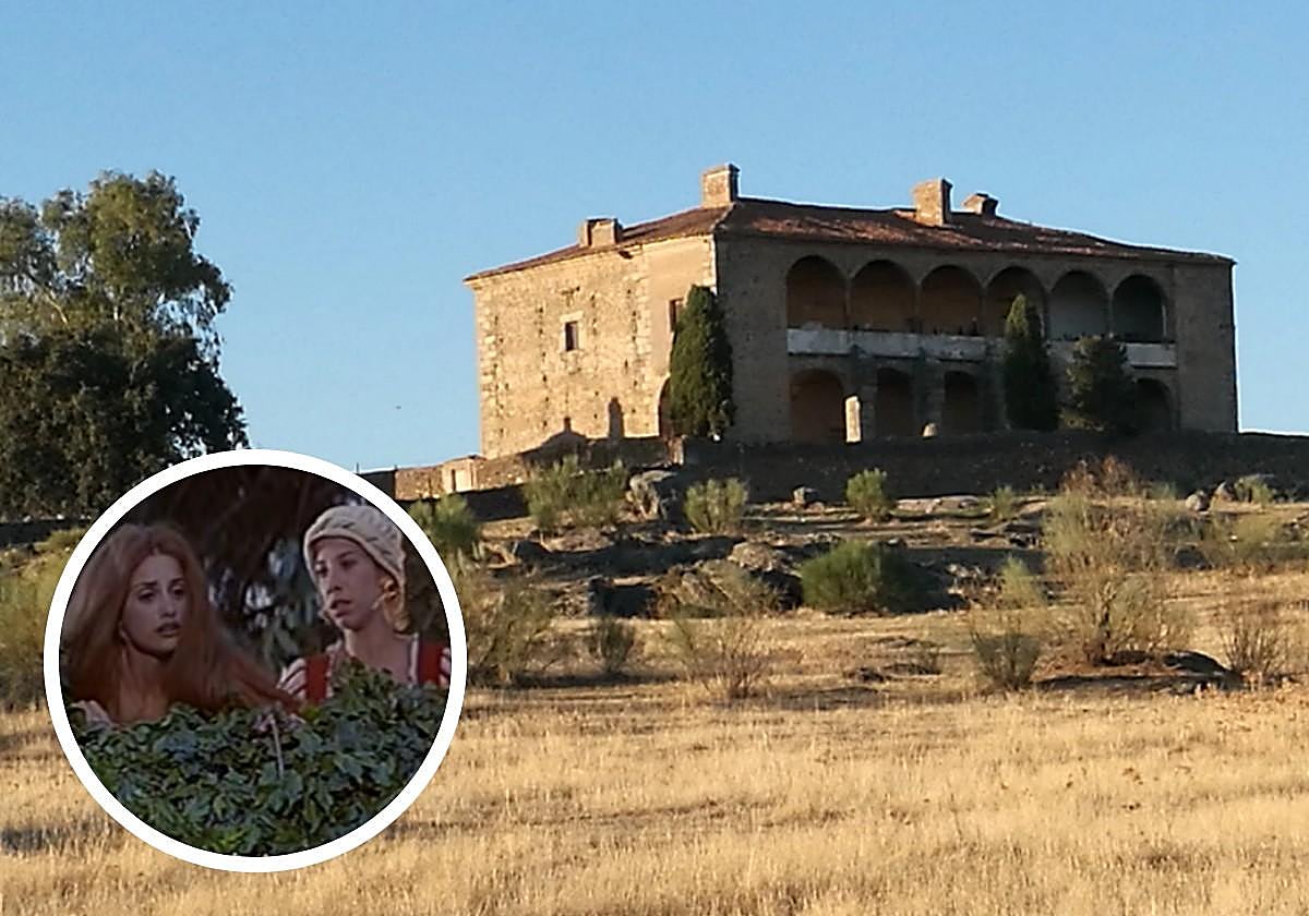 Casa La Enjarada en Cáceres y un frame de La Celestina de 1996