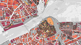 Año de construcción de cada parcela de Badajoz