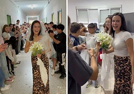 Imágenes de la sorpresa a Lucía, profesora del IES Vegas Bajas de Montijo