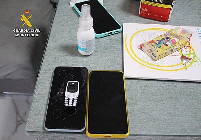 Móviles de la detenida.