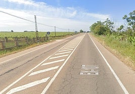 EX-107, carretera que une Badajoz con Olivenza.