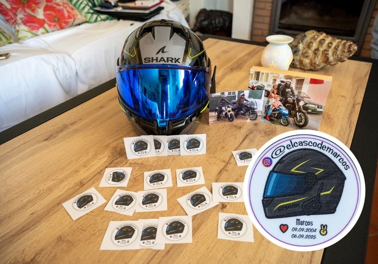 El casco que recorrerá el mundo para cumplir el sueño de Marcos