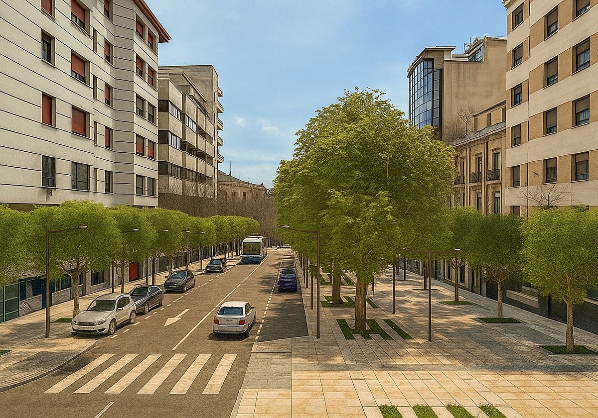 Recreación del proyecto de transformación de la avenida Virgen de la Montaña.