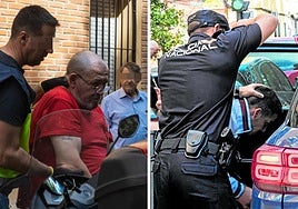 La salida de los detenidos del registro en Pardaleras.