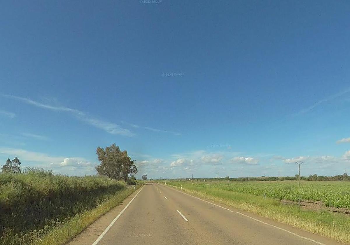 Carretera EX-363, que une Talavera la Real con La Albuera.