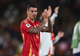 Pedro Porro durante el choque de este sábado ante Georgia.