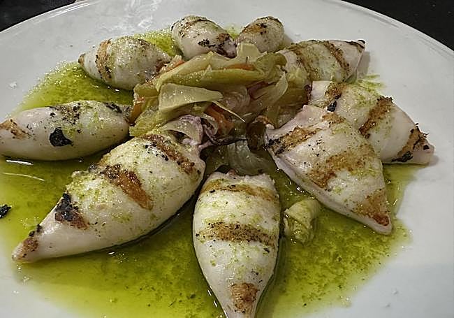 Chipirones a la brasa.