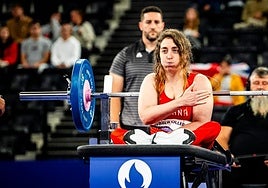 Loida Zabala durante su participación en el Mundial de halterofilia paralímpica de El Cairo.