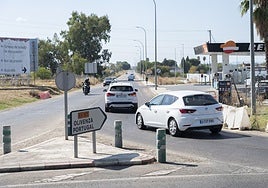 Carretera entre Badajoz y Olivenza, para la que se plantea de nuevo el proyecto de autovía.