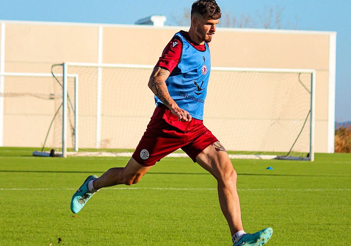 Pardo durante un entrenamiento de esta semana.