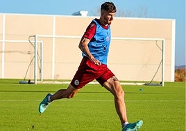 Pardo durante un entrenamiento de esta semana.