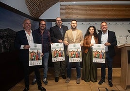 Pablo López, Santos Jorna, Mario Cáceres, Tomás García, María José Tostado y José Antonio Bermejo en la presentación de la Escuela de Madres y Padres de Futbolistas.