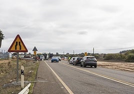 Obras en la carretera de Sevilla.