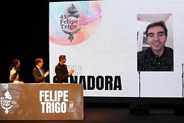 Momento de la videollamada con el ganador Diego Vaya.