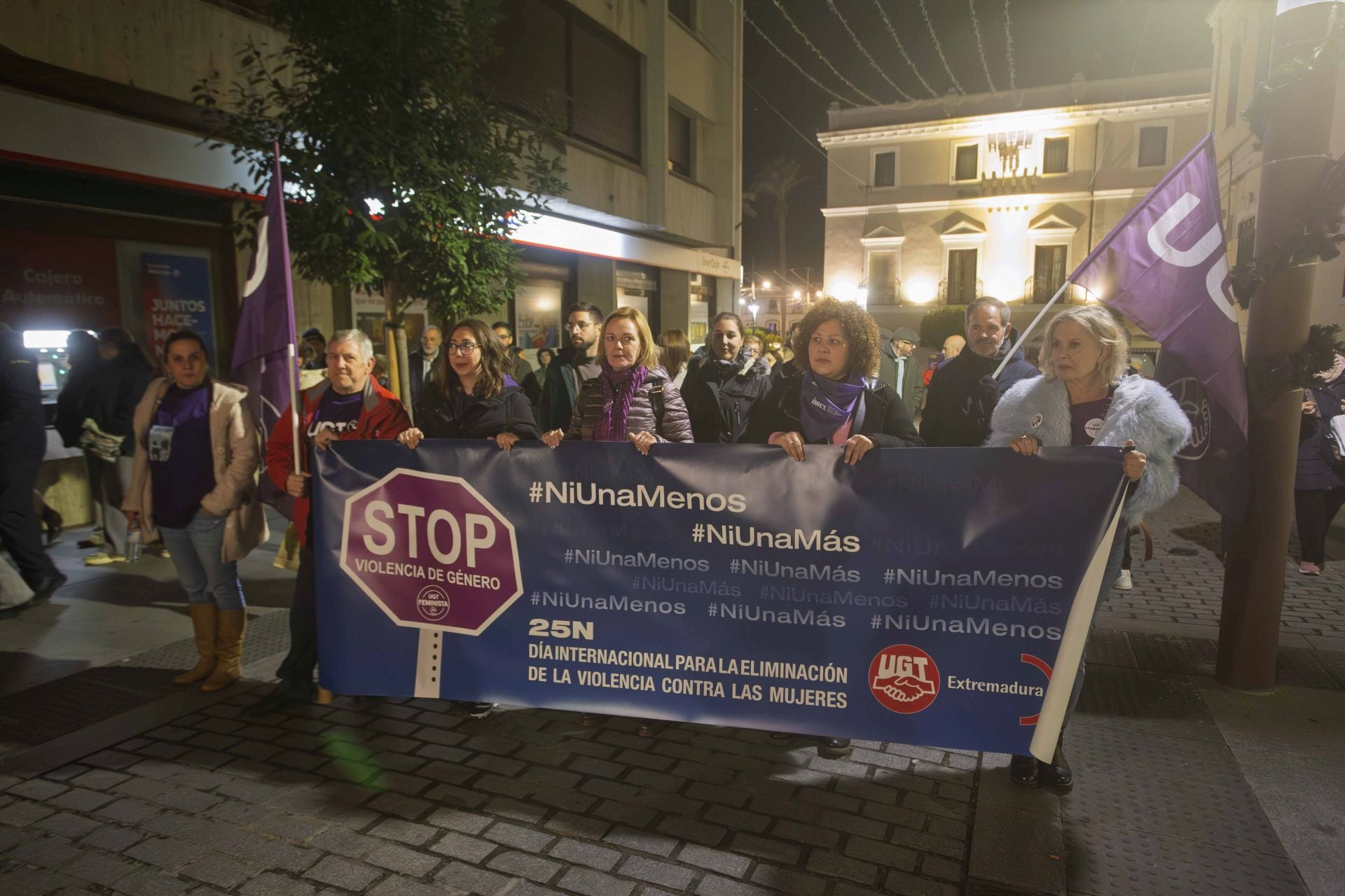 Manifestación celebrada en Mérida con motivo del 25-N.