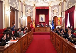Pleno celebrado este miércoles en el Ayuntamiento de Badajoz.