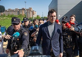 David Sánchez Pérez-Castejón, a la salida de los juzgados tras su segundo interrogatorio.