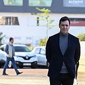 David Sánchez, hermano del presidente del Gobierno, llega a los juzgados de Badajoz el día de su segundo interrogatorio.